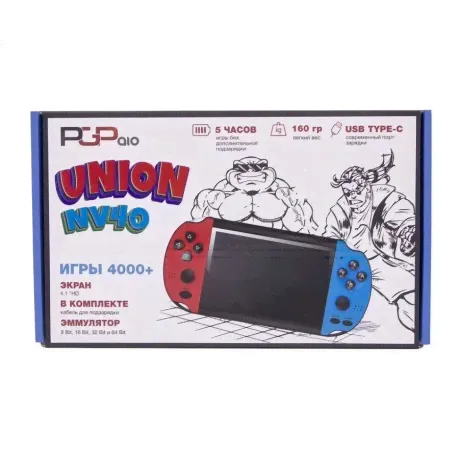 Игровая приставка PGP AIO Union NV40 красно-синяя (4000 игр, 8 Bit/16Bit/32Bit/64Bit)-1