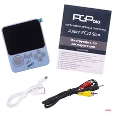 Портативная игровая ретро приставка PGP AIO Junior FC32a Slim Голубая