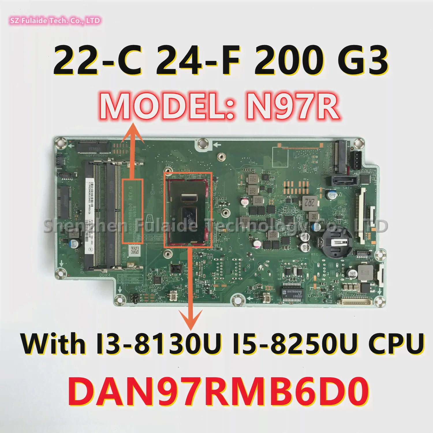 Модель: N97R DAN97RMB6D0 Для материнской платы HP 24-F 22-C 200 G3 AIO с процессором i5-8250U i3-8130U L21598-601 L21597-601 L13474-001/601