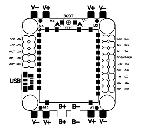 Полетный контроллер Betaflight Omnibus F4 AIO OSD 5V BEC Current Sensor - 817179