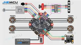JHEMCU GSF405A-BMI AIO BMI270 F405 Контроллер полета BLHELIS 5A 4 в 1 ESC ELRS 2,4G RX 1-2S 25.5X25.5mm аксессуары для дрона (art.: 3920babbf3ee1)